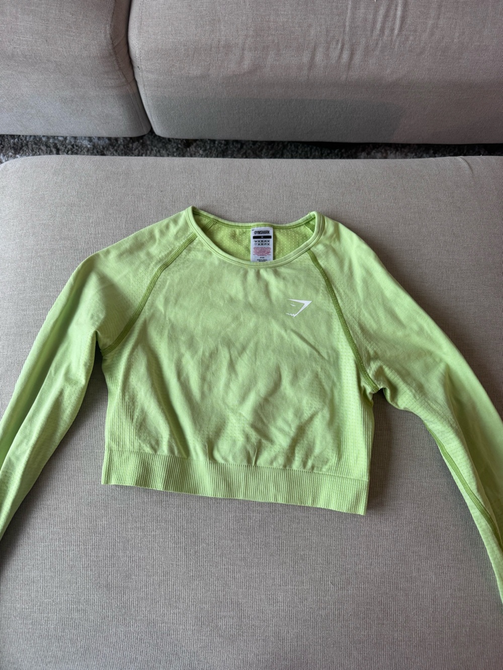 Gymshark Neon Lime Seamless Crop Long Sleeve